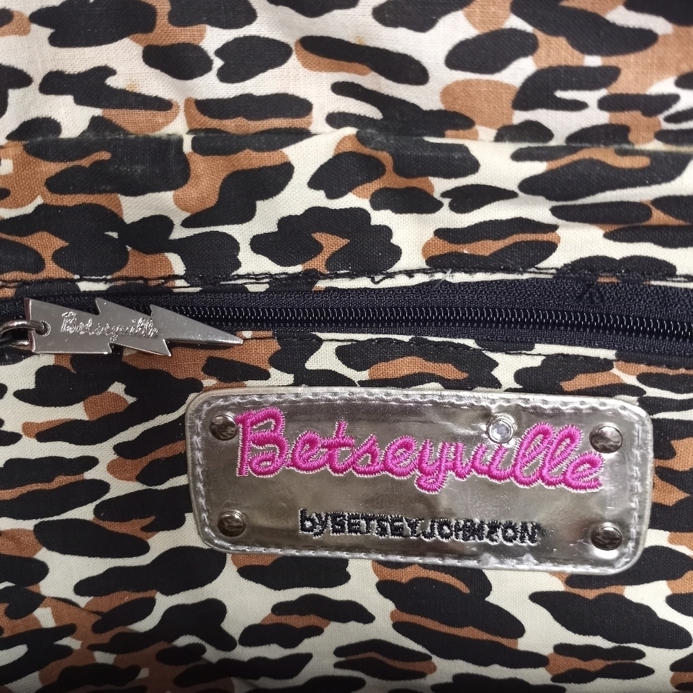 Vintage Betsey Johnson Betseyville NWT Floral Raffia Straw Tote w Silver Trim - Picture 6 of 6